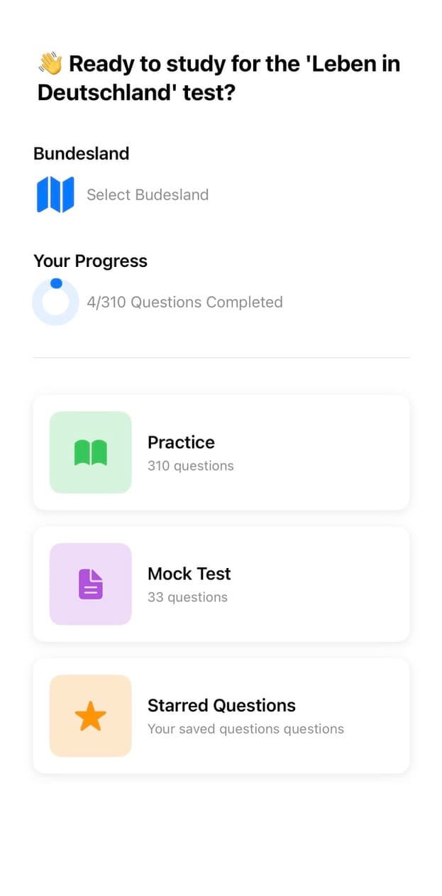 Study Dashboard screenshot